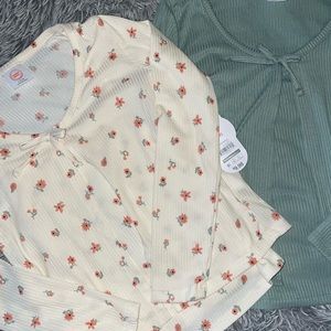 Little girls size 6T long sleeve shirts. Built in tank tops